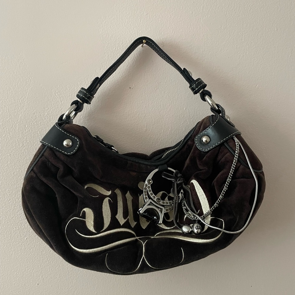 Juicy Couture black purse with large ring decoration